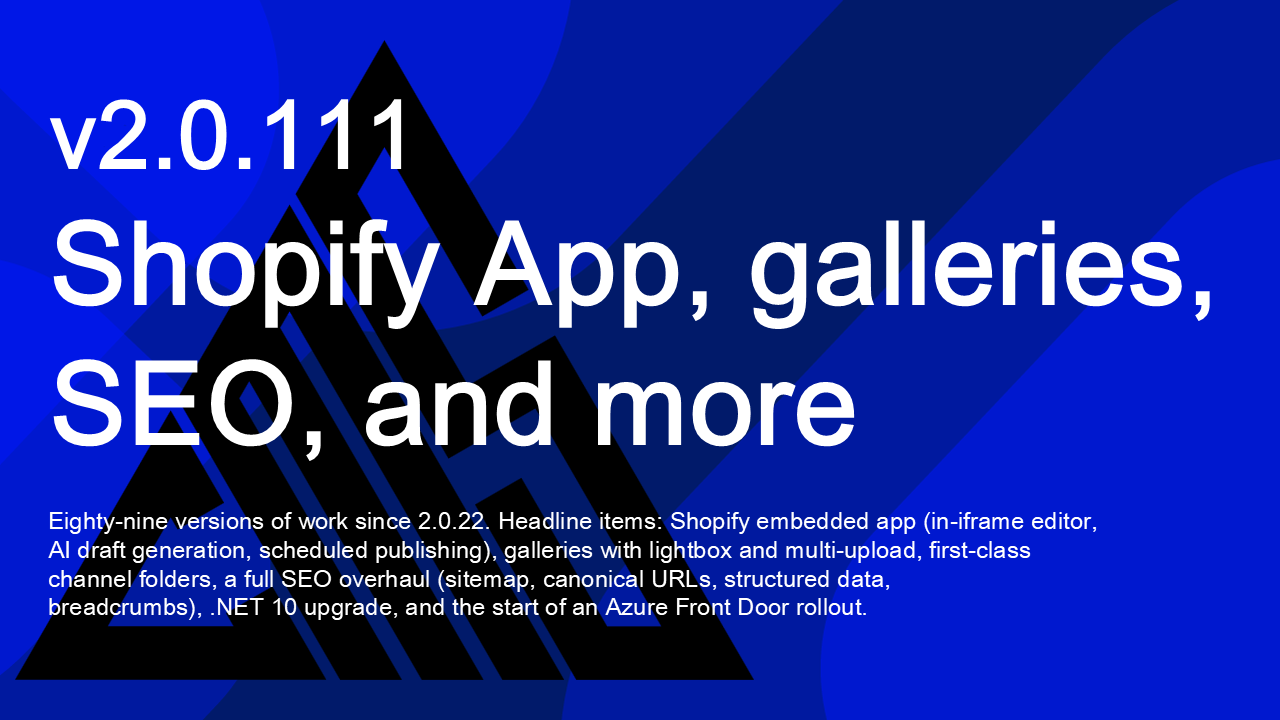 OmniCon 2.0.111 — Shopify embedded admin, galleries, SEO, and more