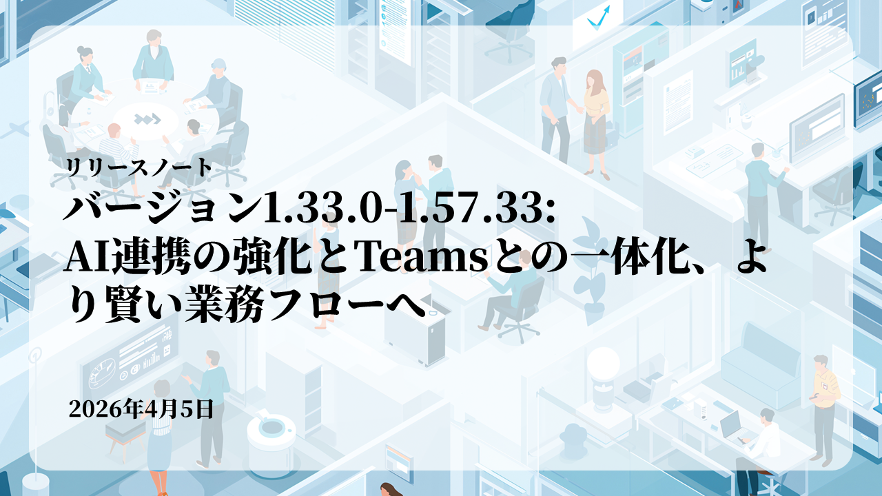 バージョン1.57.33: AI連携とTeams統合アップデート