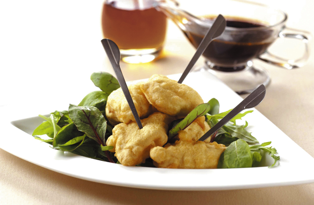 白身魚のビール衣揚げ メープルシロップソース